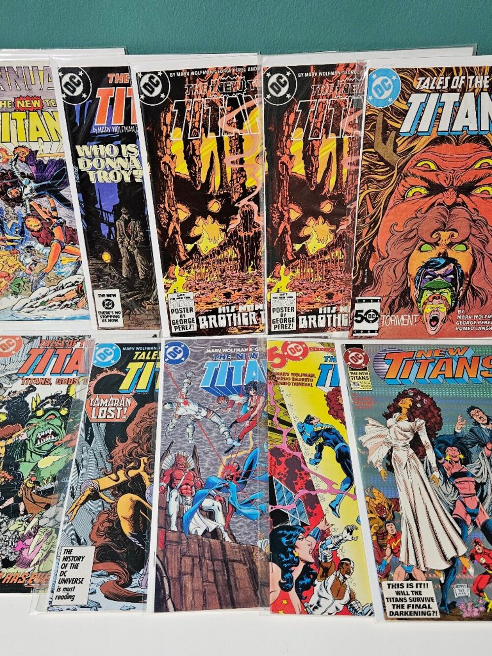 New Teen Titans Lot of 10 #38 40 63 67 77 3 14 100 Annual 1 Tales Teen Titans
